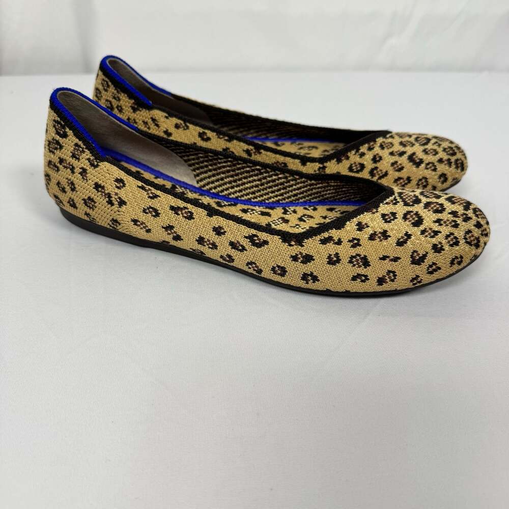 Rothy's The Flat Round Toe Animal Print Leopard Cheetah Ballet Flats